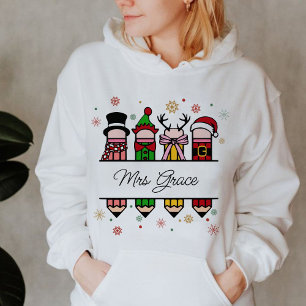 Personalised Teacher Name Pencil, Christmas gift Hoodie
