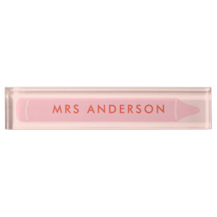 Personalised Teacher Name Pencil Modern Class Desk Nameplate