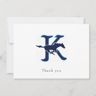 Personalised Teacher Name School Logo Horizontal Thank You Card