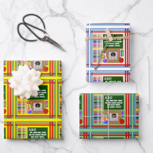Personalised Teacher Name Sentiment Photo Wrapping Paper Sheet