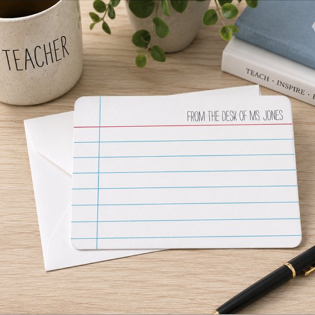 Personalised Teacher Note Cards (Personalized teacher note cards. Customize with your name for thoughtful classroom notes.)