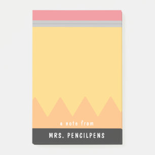Personalised Teacher Pencil Style Post-it Notes