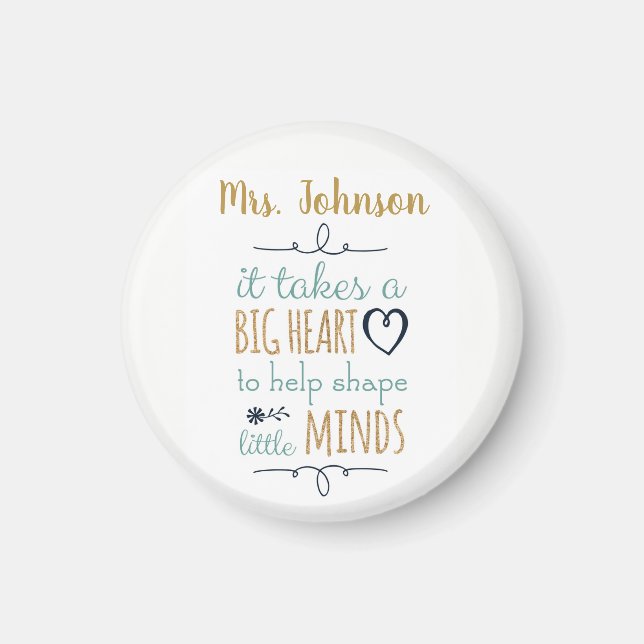 Personalised Teacher Quote Gift Magnet (Front)