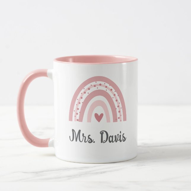Personalised Teacher Rainbow Mug (Left)