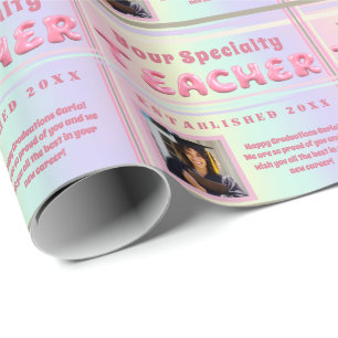 Personalised Teacher Speciality Graduation Photo Wrapping Paper