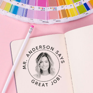 Personalised Teacher Stamp With Custom Photo Stamp