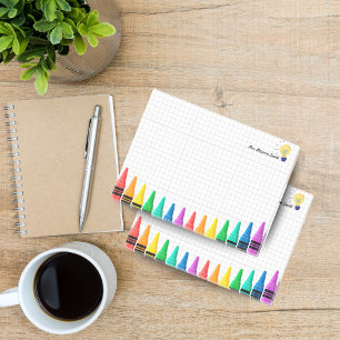 Personalised Teacher Sticky Notes – Colourful Penc