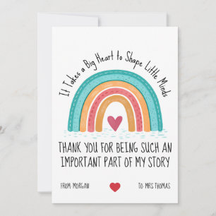 Personalised Teacher Thank You Card – Rainbow Quot