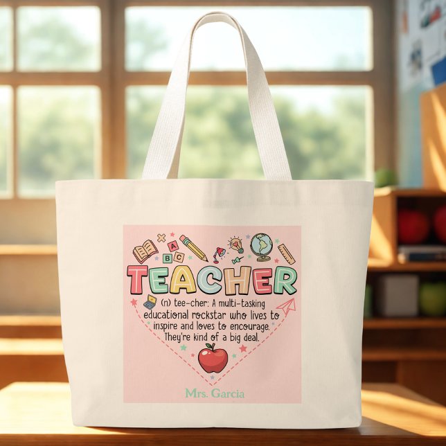 Personalised Teacher Tote Bag (Creator Uploaded)
