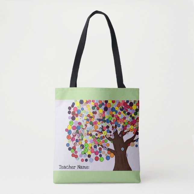 Personalised teacher tote bag-the learning tree (Front)