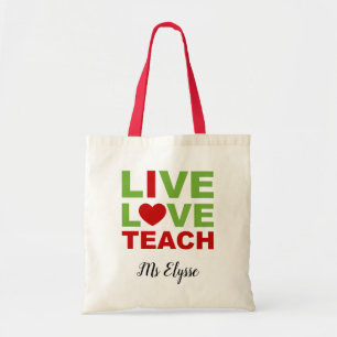 Personalised Teacher Tote Bags (Live Love Teach)
