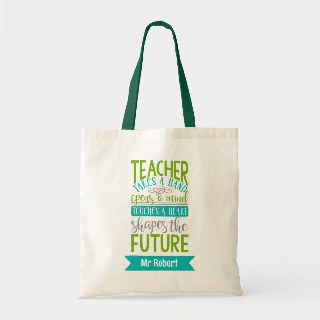 Personalised Teacher Tote Bags Shapes the Future (Front)