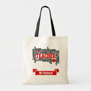 Personalised Teacher Tote Bags (Subway Art)