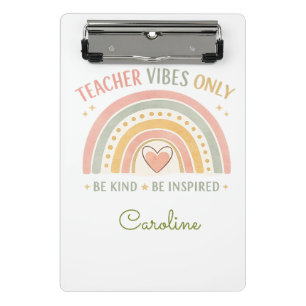 Personalised Teacher Vibes Only Mini Clipboard