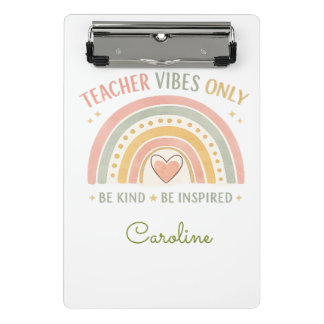 Personalised Teacher Vibes Only Mini Clipboard