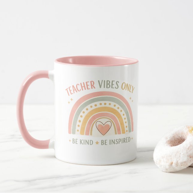 Personalised Teacher Vibes Only Mug (With Donut)