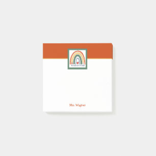 Personalised Teacher Vibes Rainbow Pencil Post-it Notes