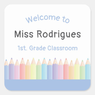 Personalised Teacher Welcome To Classroom Square Sticker