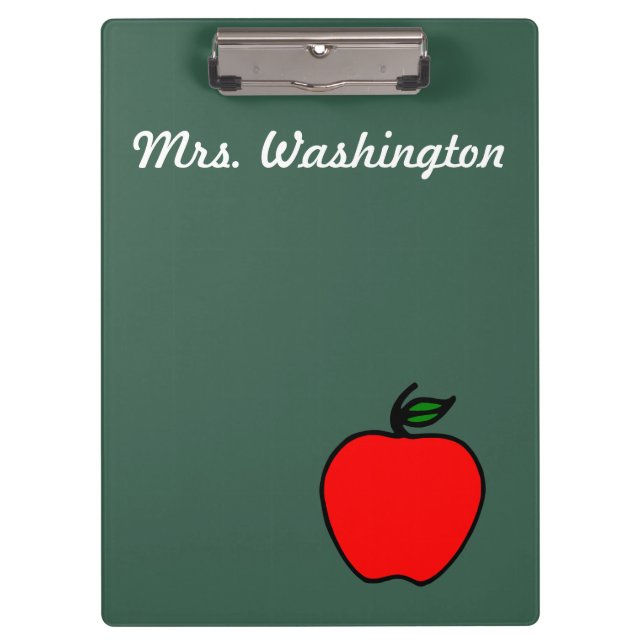 Personalised Teacher's Apple School Clipboard Gift (Front)