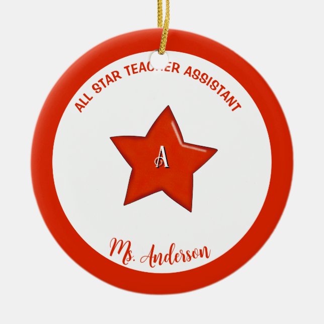 Personalised Teacher's Assistant Ornament (Front)