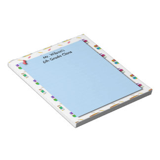Personalised Teachers Books Blue Paper Notepad