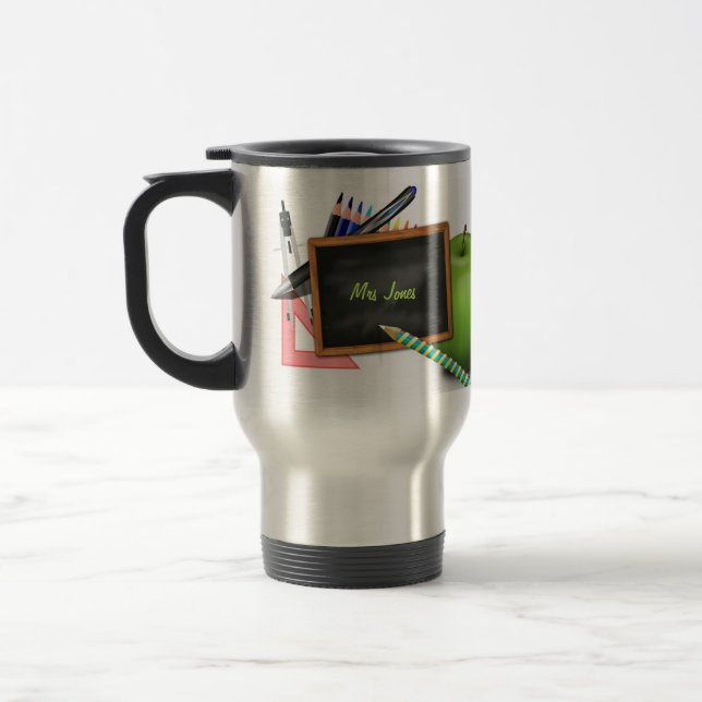 Personalised Teacher's Chalkboard Travel Mug (Left)