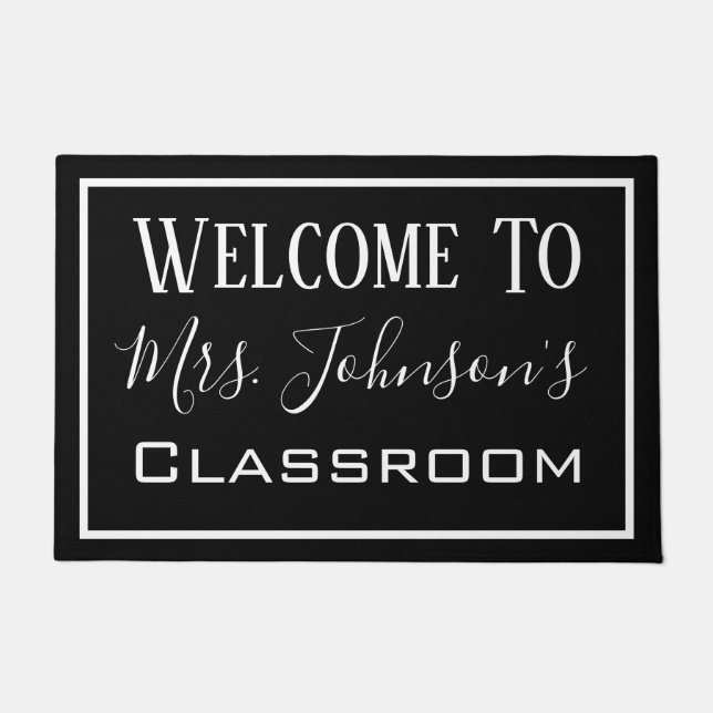 Personalised Teacher's Classroom Modern Door Mat (Front)