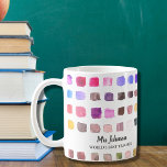 Personalised Teacher's Colourful Coffee Mug<br><div class="desc">This coffee mug is decorated with a colourful watercolor pattern and is dedicated to the World's Best Teacher. Easily customisable. To edit further use the Design Tool to change the font, font size, or colour. Because we create our artwork you won't find this exact image from other designers. Original Watercolor...</div>