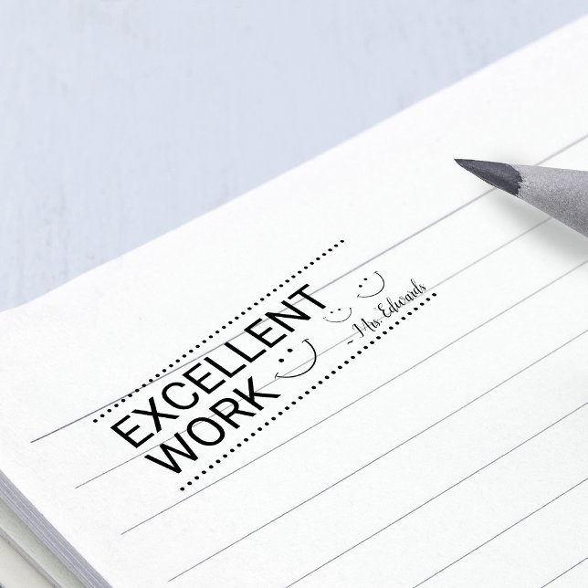 Personalised Teachers Excellent Work Rubber Stamp (Personalized Teachers Excellent Work Rubber Stamp)