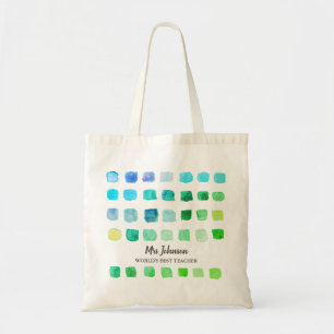 Personalised Teacher's Green Tote Bag