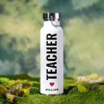 Personalised Teachers Modern Valentine's Day Gift  Water Bottle<br><div class="desc">Personalised Teachers Modern Valentine's Day Gift</div>