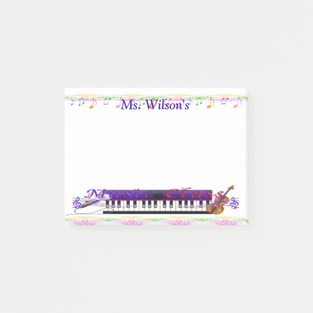 Personalised Teachers Music Class Post-it® Notes (Front)
