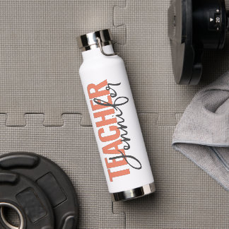 Personalised Teacher's Name Script Water Bottle
