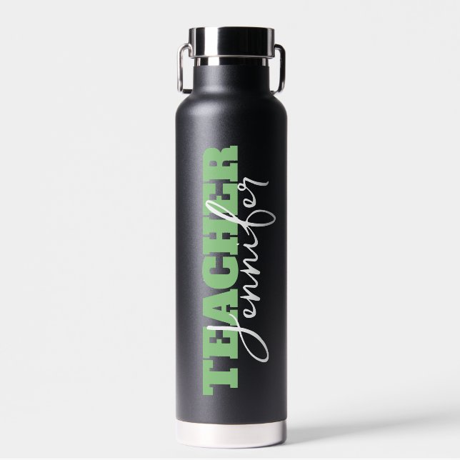 Personalised Teacher's Name Script Water Bottle (Front)