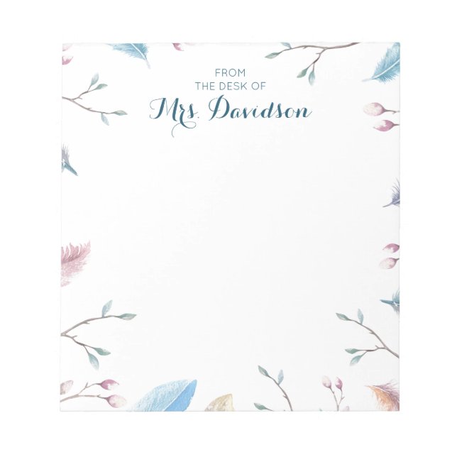 Personalised Teacher's Notepad - From the Desk Of (Front)
