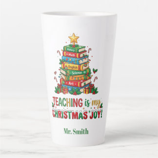 Personalised Teaching Is My Christmas Joy Latte Mug