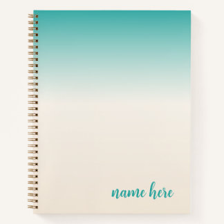 Personalised Teal and Beige Notebook