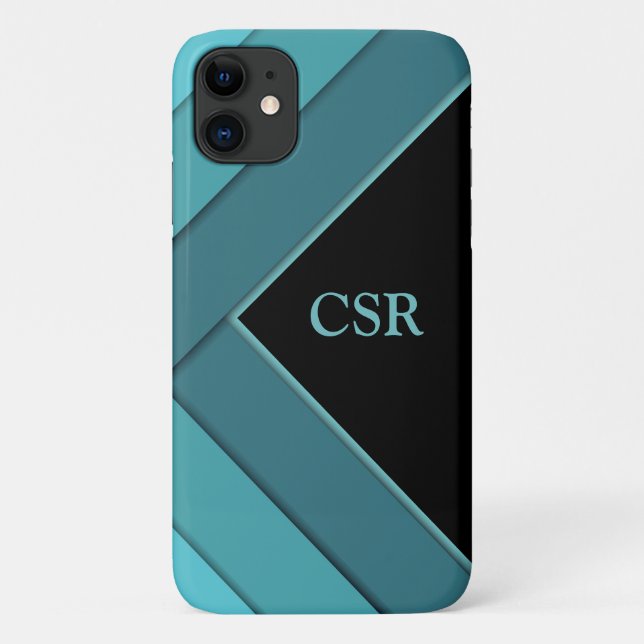 Personalised Teal and Black Case-Mate iPhone Case (Back)