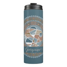 Personalised Teal and Gold Abstract Accent Mandala