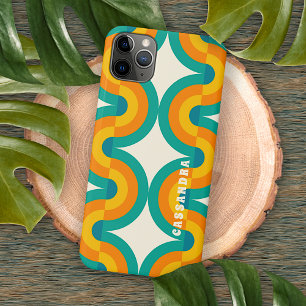 Personalised Teal Blue Green Orange Midcentury Art Case-Mate iPhone Case