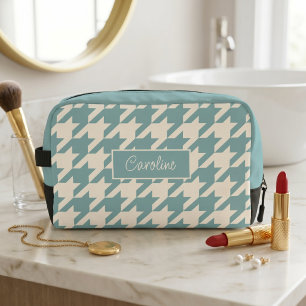 Personalised Teal Blue Mint Green Plaid Travel Bag