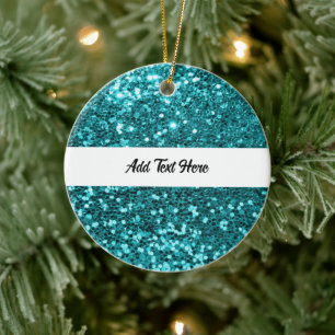 Personalised Teal Ceramic Ornament