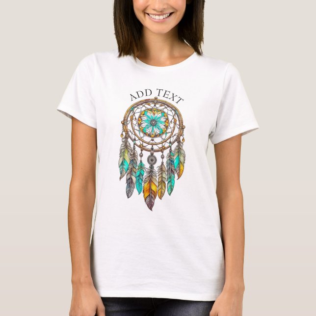 Personalised Teal Dreamcatcher Mystical T-Shirt (Front)