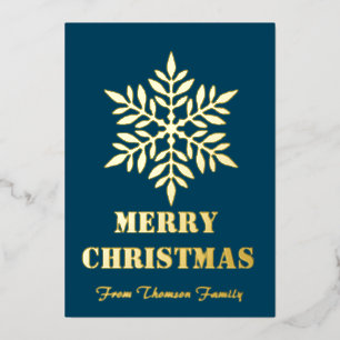 Personalised Teal Gold Foil Snowflake