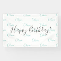 Personalised Teal Green Birthday Name Banner