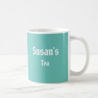 Personalised Teal Green Tea or Coffee Mug