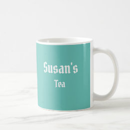Personalised Teal Green Tea or Coffee Mug