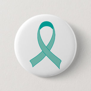Personalised Teal Ribbon Tshirt Gift 6 Cm Round Badge