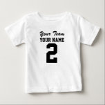 Personalised Team Athletic Baby Sports Jersey Tee<br><div class="desc">This customisable baby sports jersey style t-shirt has room in the template for your text. Replace the sample words with your own. There is room on the front and back of the shirt for your name or text and number. You can delete the team name if you want. Click customise...</div>