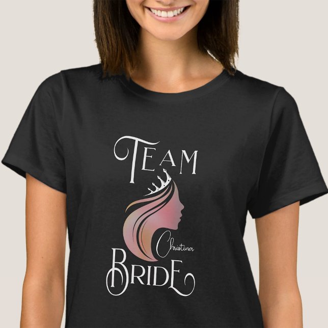 Personalised Team Bride Bachelorette Hen Party T-Shirt (Creator Uploaded)